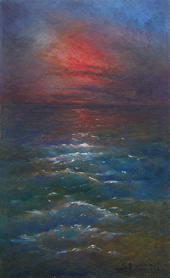 Maritime Landscape at Sundown<br>
<i>(Paisaje Marino con Puesta de Sol)</i> by Gumersindo Barea