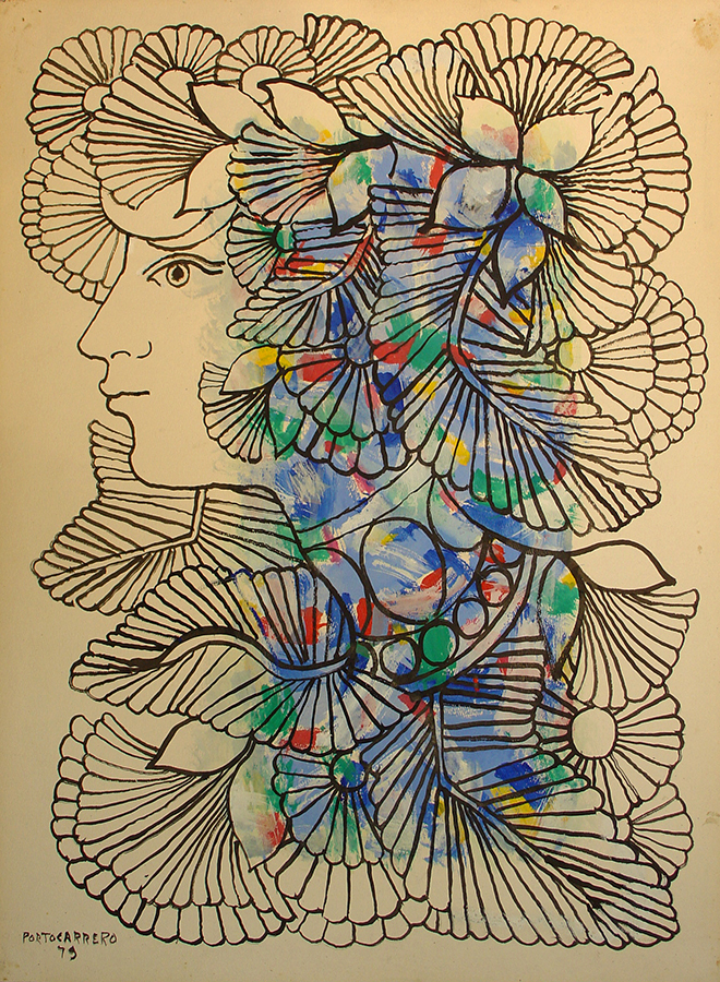 Profile of Woman <br>
<i>(Mujer de Perfil)</i> by René Portocarrero