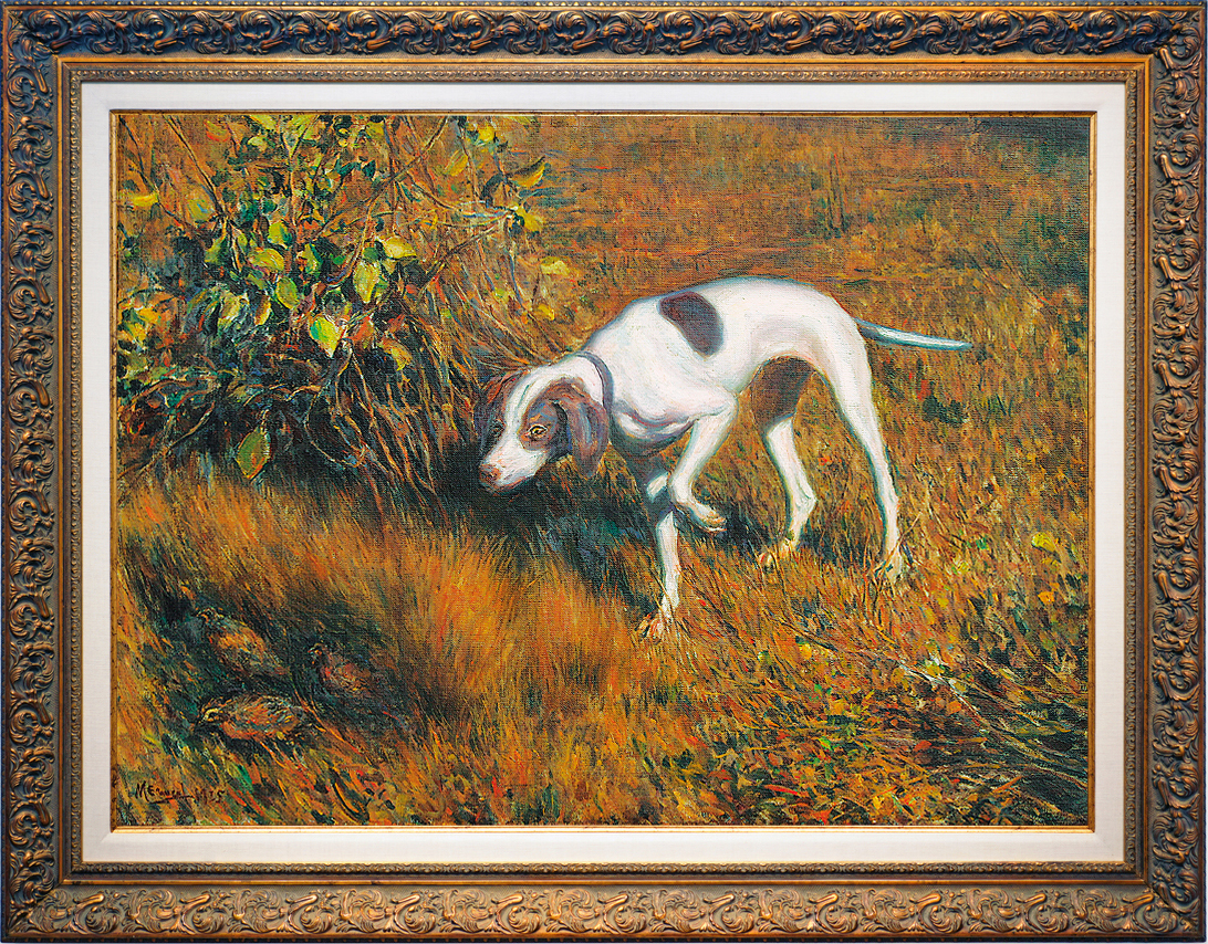 Cuca Retrieving a Quail<br>
<i>(Cuca Parando una Codorniz)</i> by Armando Menocal