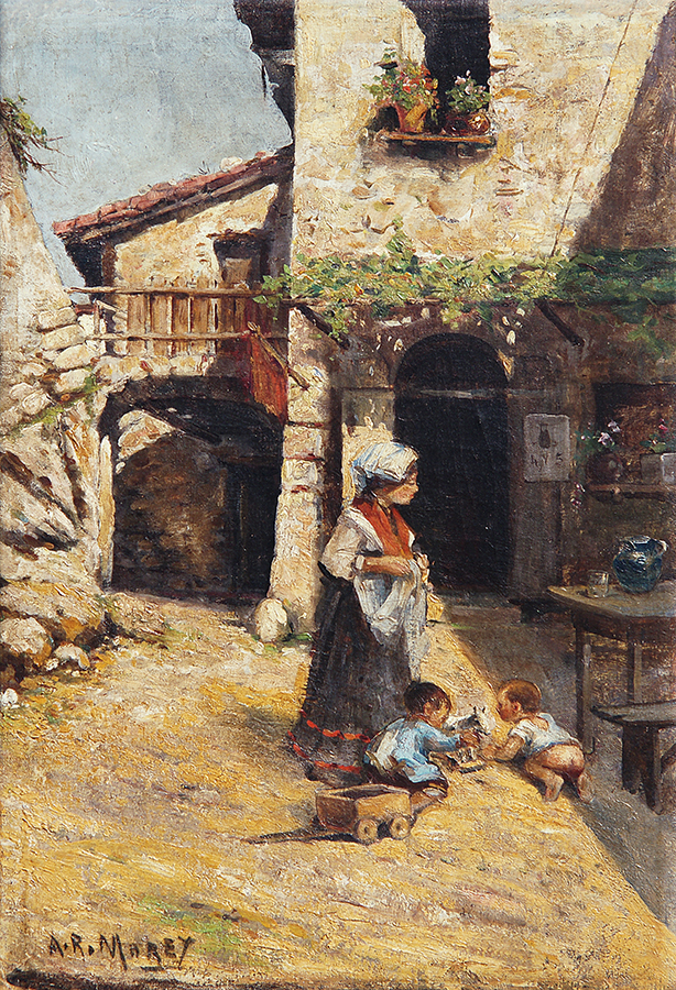 Mother with Her Children Playing<br>
<i>(Madre con Nios Jugando)</i> by Antonio Rodrguez Morey