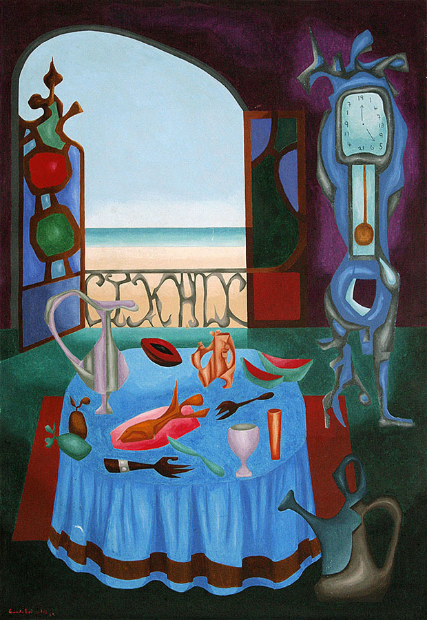 Interior with Sea View (from the Gusanita Series  <br>
(<i>Interior con Vista al Mar (de la Serie Gusanitas)</i>)</br> by Cundo Bermúdez