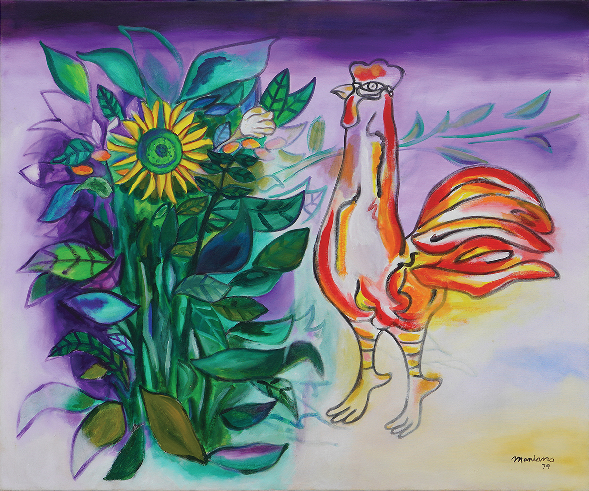 Rooster and Sunflower 
<br><i>(Gallo con Girasol)</i>
 by Mariano Rodríguez