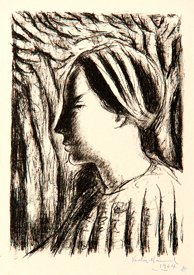 Profile of Young Woman
<br><i>(Perfil de Muchacha)</i>
 by Víctor Manuel García