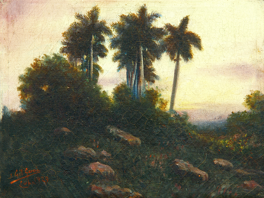 Landscape and Palms<br>
<i>(Paisaje y Palmas)</i> by Juan Gil García