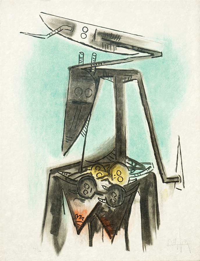 The Vertical View #20/20 (Set of six lithographs, unframed) by Wifredo Lam (Lithographs)
