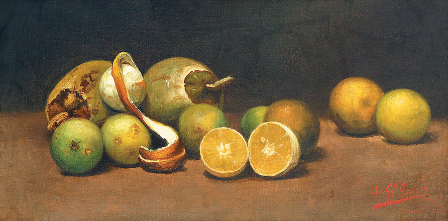 Still Life with Oranges and Coconuts<br><i>(Bodegón de Naranjas y Cocos)</i> by Juan Gil García