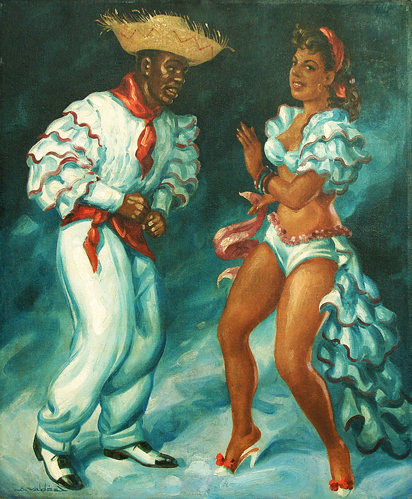 Rumba Dancers<br>
<i>(Bailarines de Rumba)</i> by A. Valdés Luján
