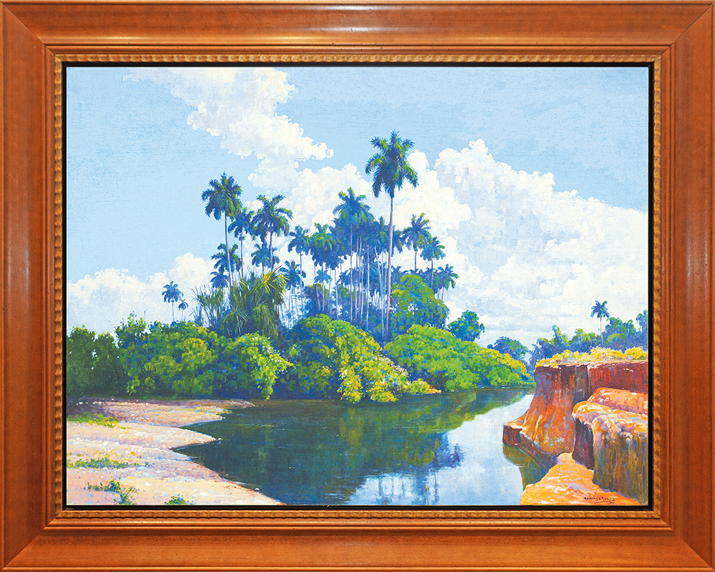 Landscape with River and Palm Trees <br>
<i>(Paisaje con Ro y Palmeras)</i> by Domingo Ramos