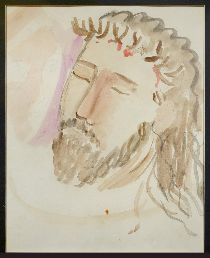 Study for Descent & Portrait of Christ <br>
<i>(Boceto para Descendimiento / Retrato de Cristo)</i> by Mariano Rodríguez