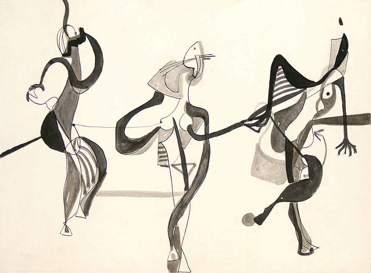 Three Women Dancing <br>
<i>(Tres Mujeres Danzando)</i> by Mariano Rodríguez