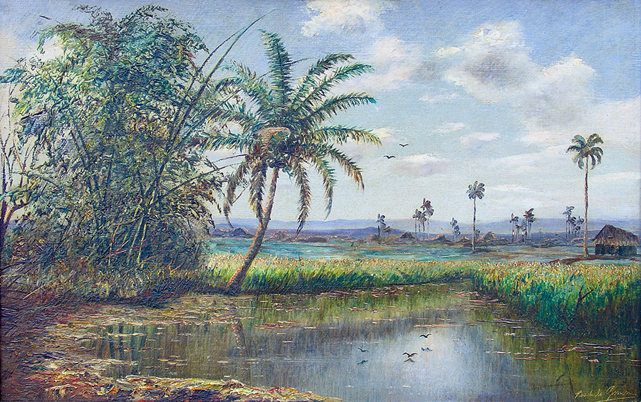 Palm Trees in the Watercourse<br>
<i>(Palmar en la Cañada)</i> by Teodulo Jiménez