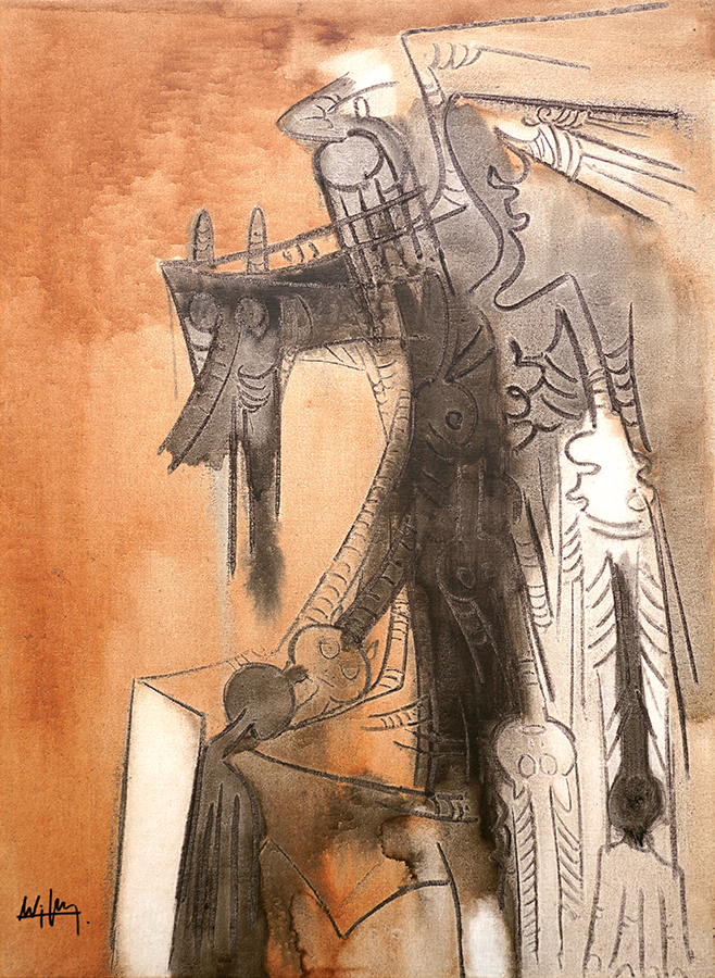 Untitled [Figure and Elegua]<br>
<i>(Sin Ttulo [Figura y Elegu)</i>  by Wifredo Lam