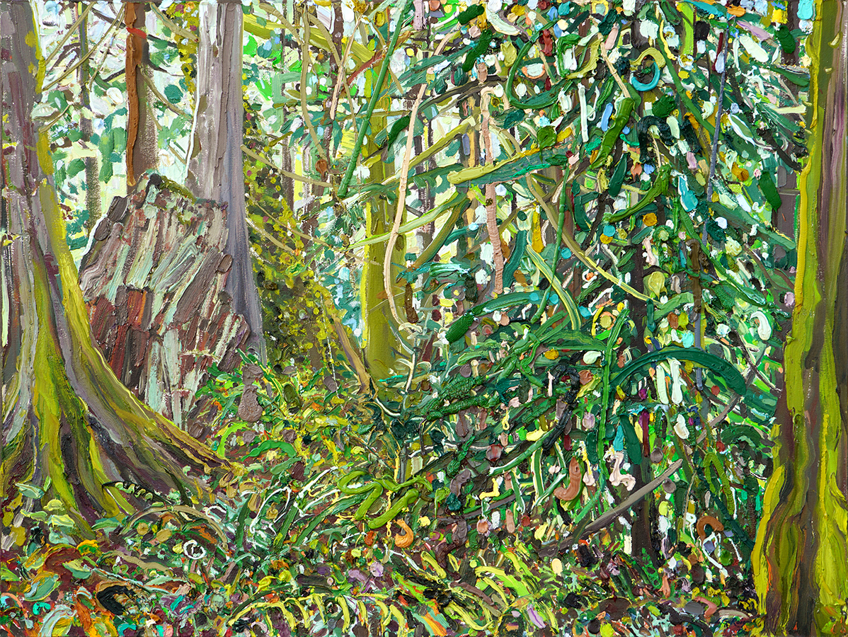 Into the Woods: Staccato Greens <br>
<i>(Adentro del Bosque: Verde Staccato)</i> by Lilian Garcia-Roig
