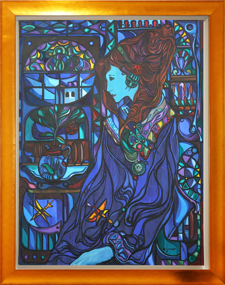 Woman by Stained-Glass Window <br>
<i>(Mujer Vitral)</i> by Jos Mijares