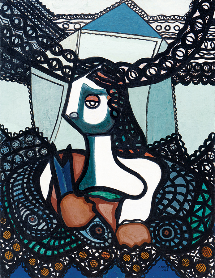 Woman with Fish <br>
<i>(Mujer con Pez)</i> by Amelia Peláez
