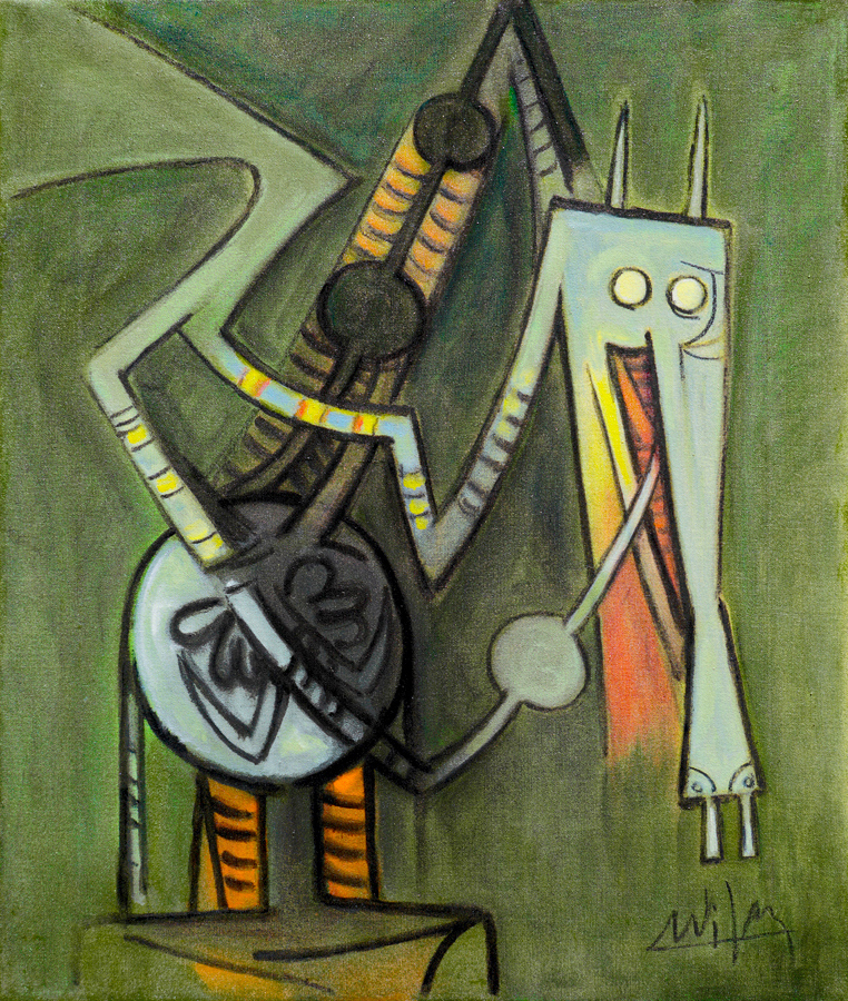 Untitled [Femme and Personnage] <br>
<i>(Sin Título [Mujer y Personaje]))</i> by Wifredo Lam