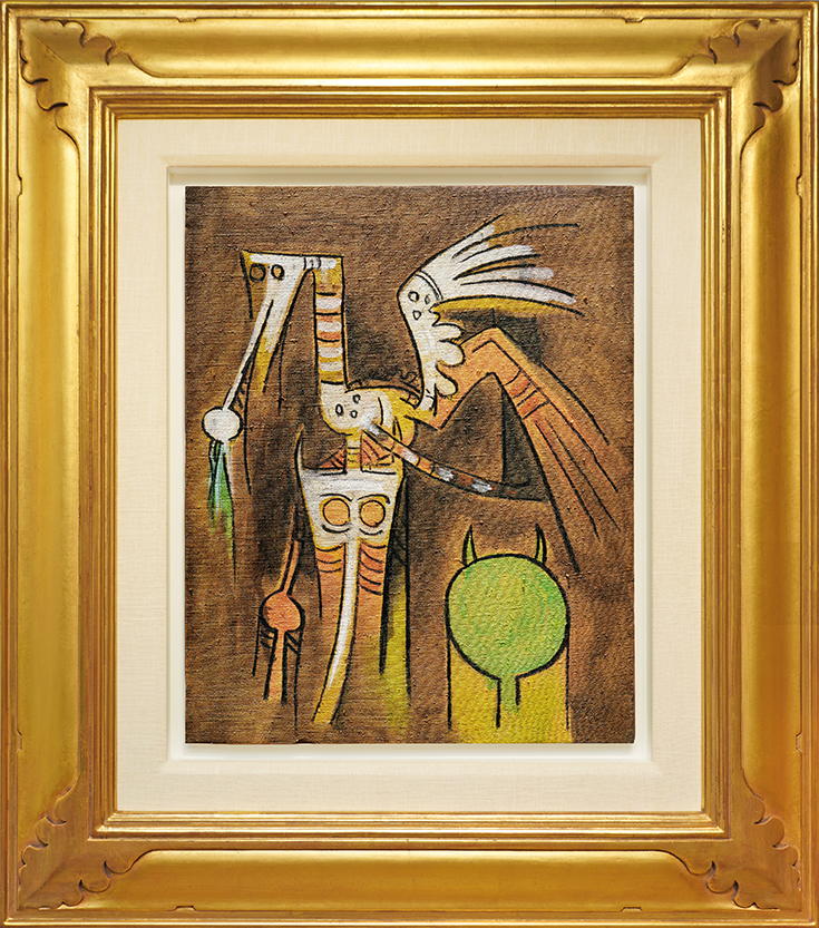 Untitled [Femme Cheval, Bird and Elegua]<br>
<i>(Sin Ttulo [Mujer Caballo, Pajaro y Elegua])</i> by Wifredo Lam