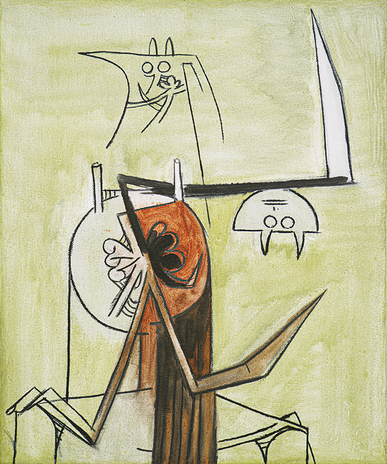 The Two Brothers<br>
<i>(Los Dos Hermanos)</i>     by Wifredo Lam