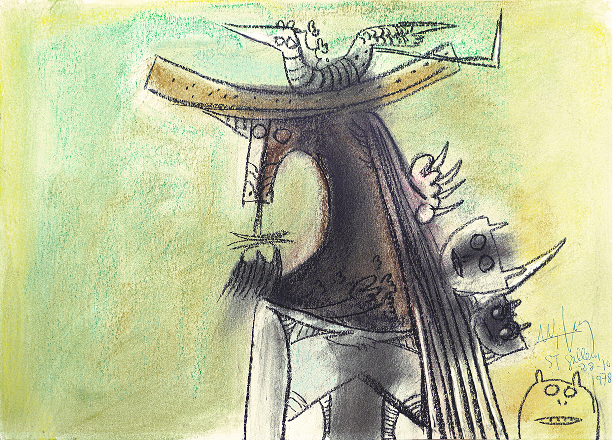 Untitled [Lady with Eleguas]<br>
<i>(Sin Ttulo [Dama y Eleguas])</i>  by Wifredo Lam