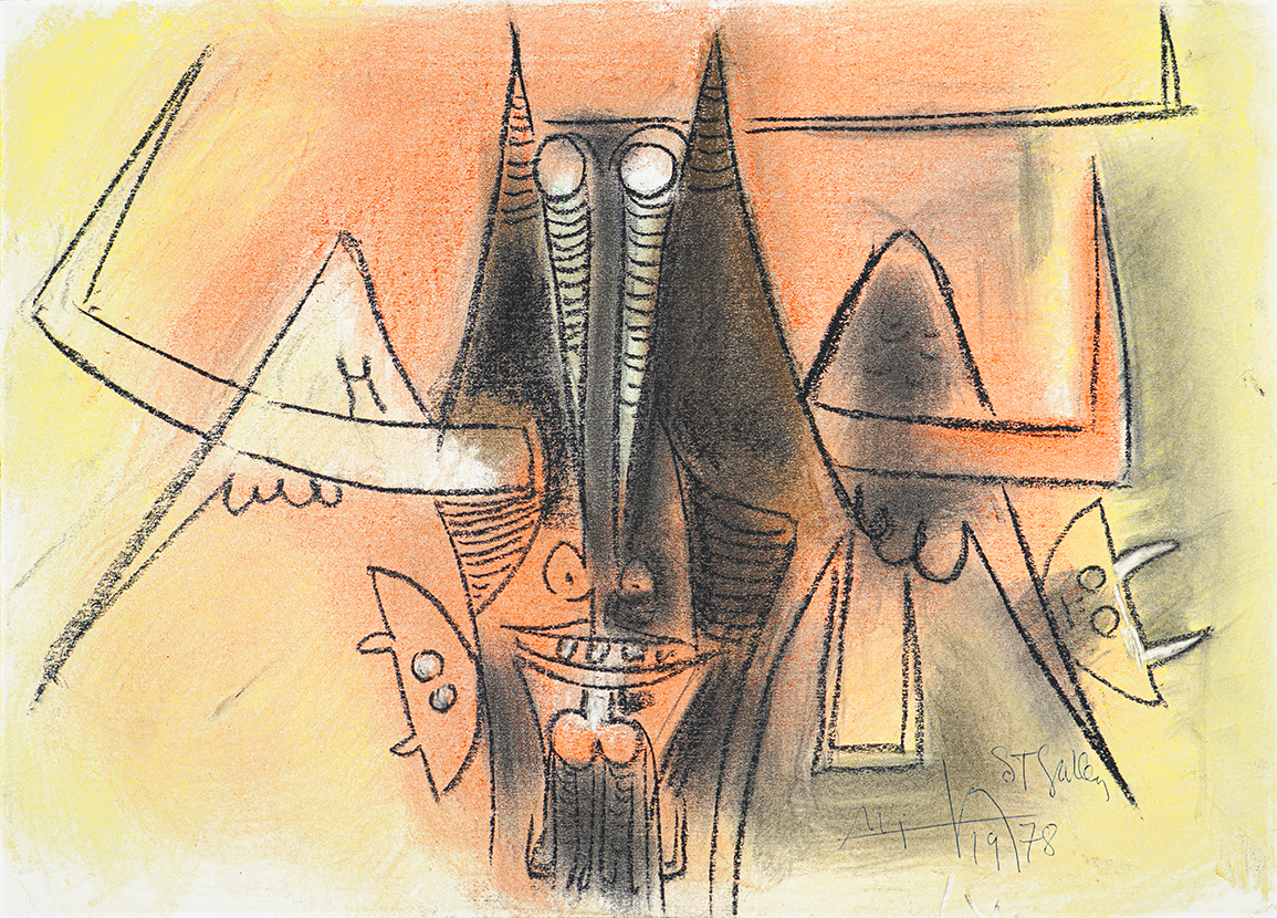 Untitled [Encounter at Dawn]<br>
<i>(Sin Ttulo [Encuentro al Amanecer])</i>  by Wifredo Lam