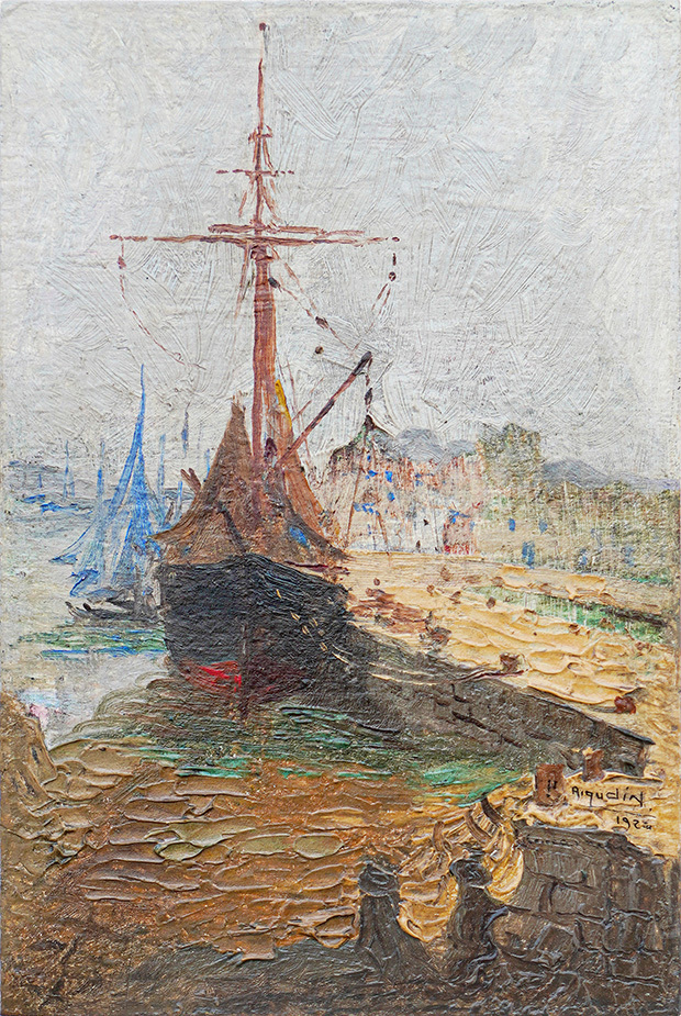 Sailboat at the Port of Concarneau II<br><i>(Velero en el Puerto de Concarneau II)</i> by Pastor Argudn