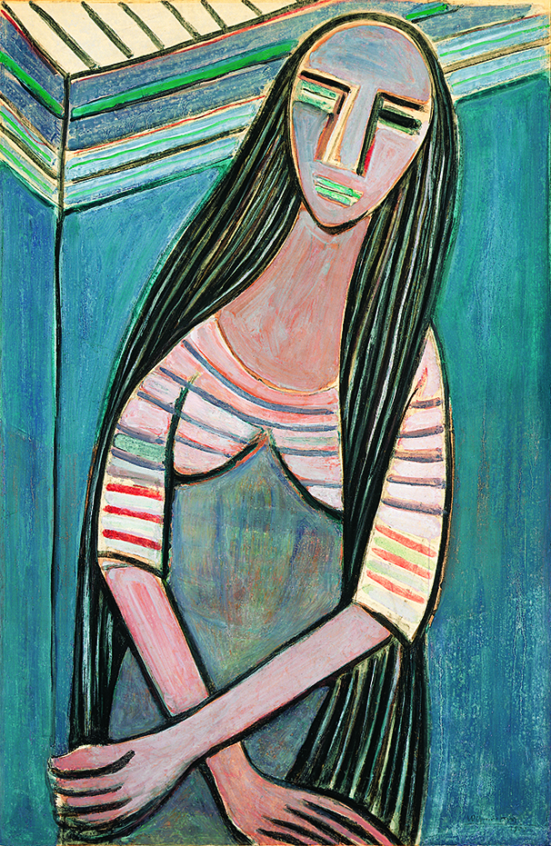 Woman with Long Hair<br>
<i>(Mujer con Pelo Largo)</i>    by Wifredo Lam