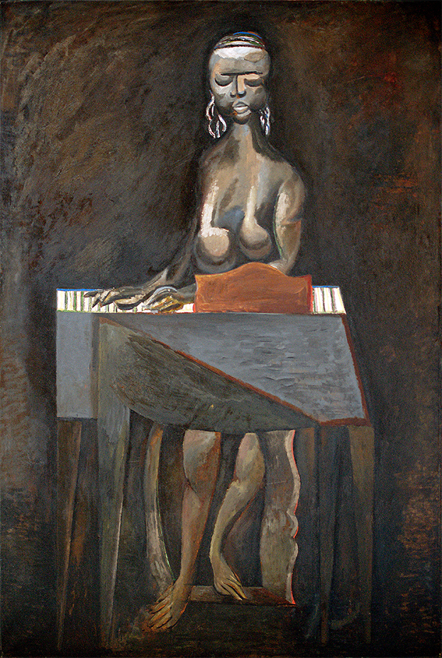 Woman at Piano <br>
<i>(Mujer al Piano)</i> by Roberto Diago