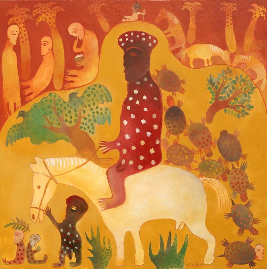 Self Portrait with a White Horse<br>
<i>(Autorretrato con Caballo Blanco)</i> by Manuel Mendive
