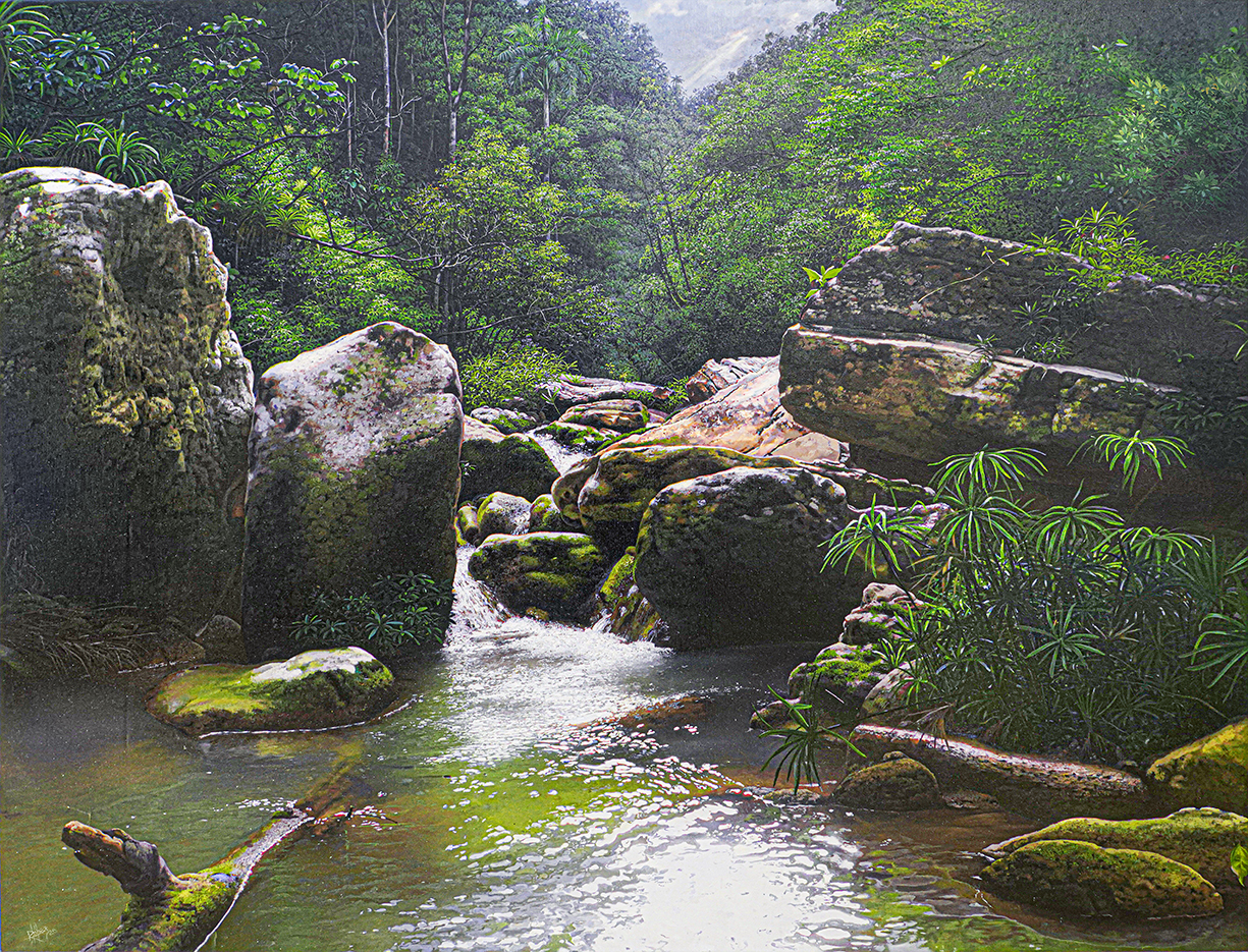 Landscape and River <br> <i>Paisaje y Riachuelo</i>
 by Raydel Lpez