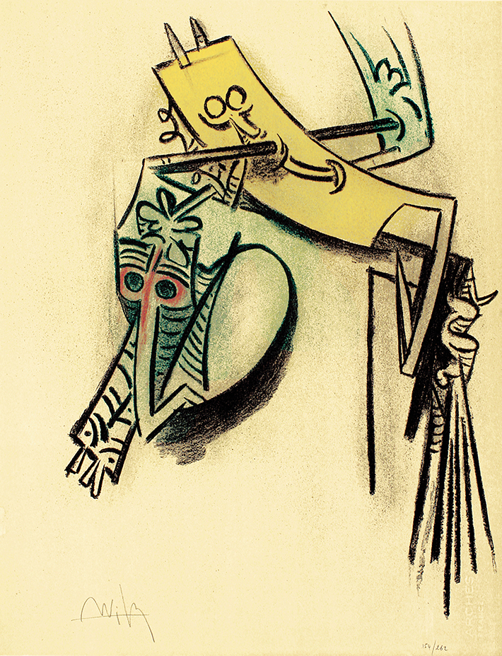Pleni Luna #154/262, Mont�e de S�ves, <br>
Number 7410 <i>(Ascension of Sap)</i> by Wifredo Lam (Lithographs)