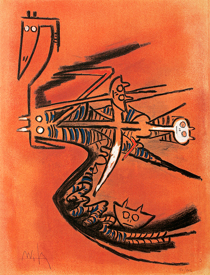 Pleni Luna #154/262, Soeur de la Gazelle, <br>
Number 7416 <i>(Antelope�s Sister)</i> by Wifredo Lam (Lithographs)