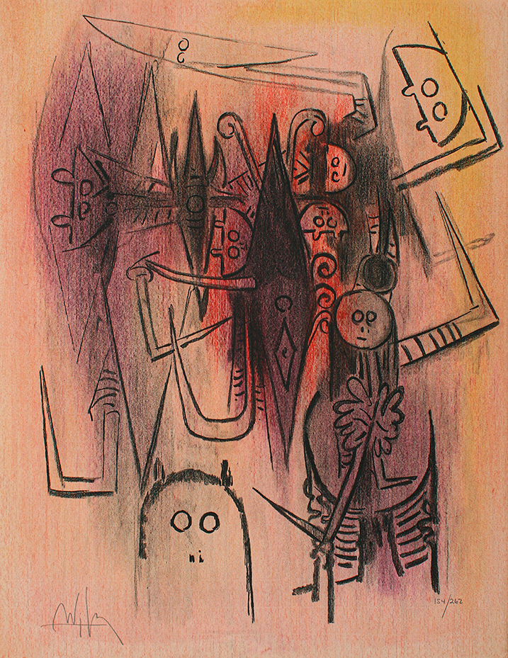 Pleni Luna #154/262, Clairi�re, <br>
Number 7413 <i>(Clearing)</i> by Wifredo Lam (Lithographs)