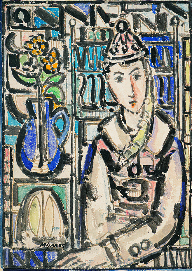 Personage with Flower Vase<br><i>
(Personaje con Jarr�n de Flores)</i> by Jos� Mijares