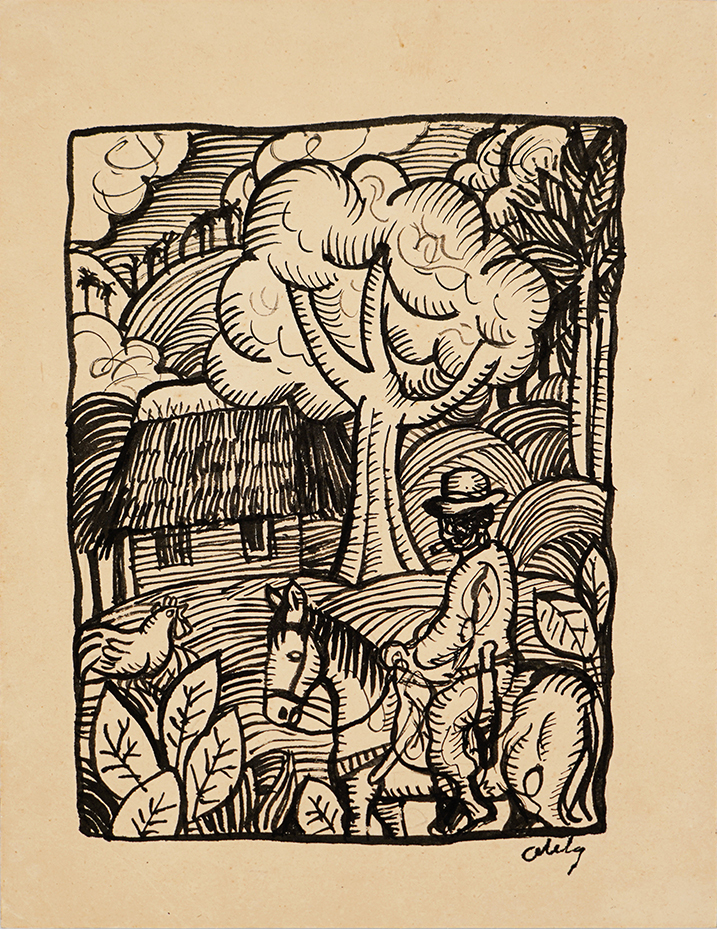 Untitled [Farmer on Horseback]<br>
<i>(Sin T�tulo [Campesino a Caballo])</i> by Eduardo Abela