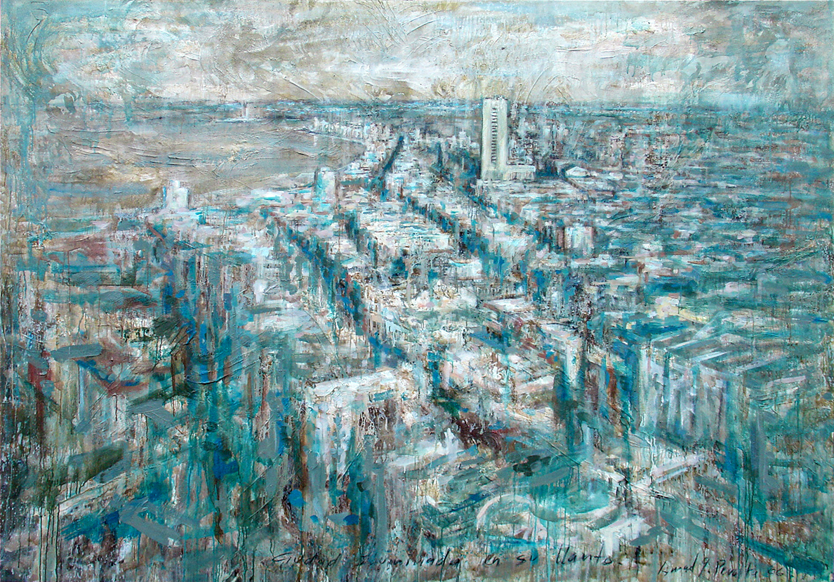 City Illuminated in its crying <br>
<i>(Ciudad iluminada en su llanto)</i> by Ismael G�mez Peralta