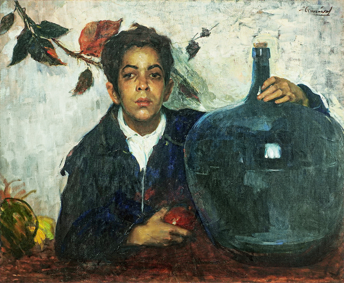 Young Man with Large Jug<br>
<i>(Joven con Botell�n)</i> by Leopoldo Roma�ach