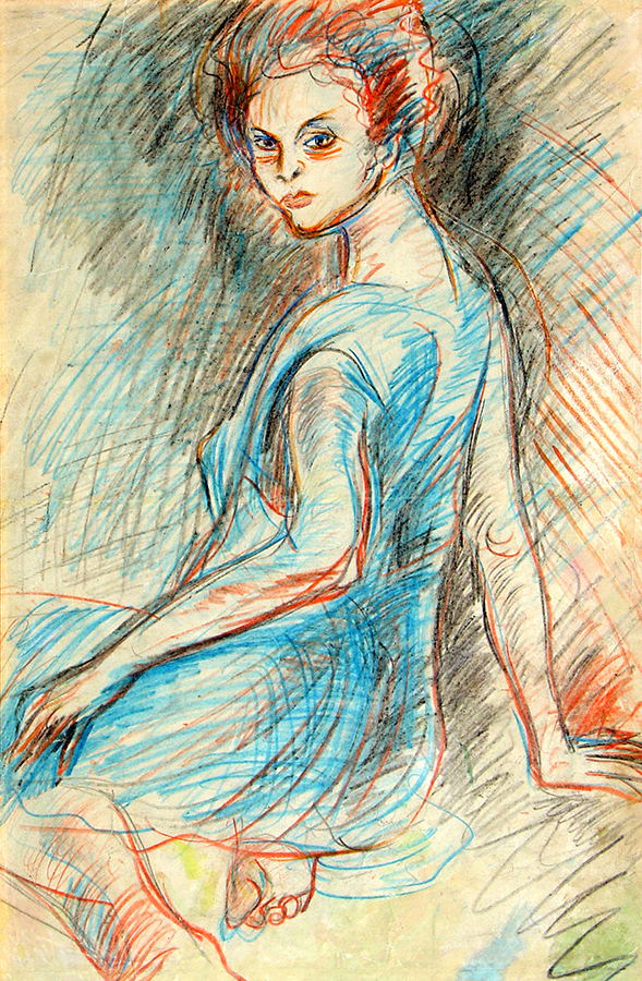 Portrait of Young Lady<br>
<i>(Retrato de Joven)</i> by Carlos Enríquez