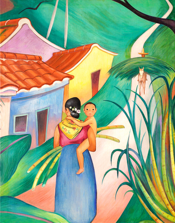 ANTONIO GATTORNO (1904 � 1980) <br>
Waiting for the Coffee<br>
<i>(Esperando el Caf�),</i> 1938<br>
oil on canvas<br>
108 x 72 inches
