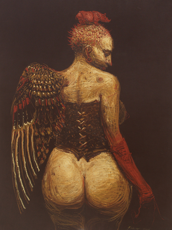 ROBERTO FABELO (b. 1950)<br>
Angel <br>
<i>(�ngel),</i> 2004<br> 
oil on canvas <br>
59 x 43 � inches
