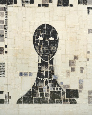 JUAN ROBERTO DIAGO (b. 1971)<br>
Untitled [Congo]<br>
(<i>S�n T�tulo</i> [<i>Congo</i>]), 2013<br>
mixed media on canvas<br>
59 x 48 inches
