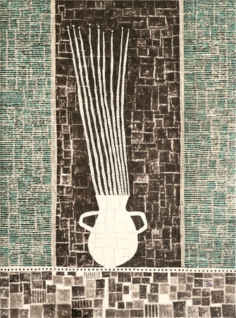 JUAN ROBERTO DIAGO (b. 1971)<br>
Distress Doesn�t Kill Me<br>
(<i>La Angustia No Me Mata</i>), 2019<br>
mixed media on canvas<br>
78 � x 59 inches
