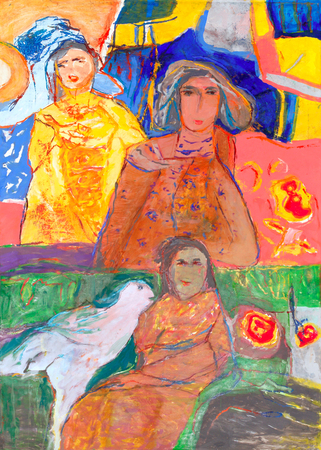 GINA PELL�N (1926 - 2014)<br>
The Hen<br>
(<i>La Gallina</i>), 2011<br>
mixed media on canvas<br>
75 � x 50 � inches
