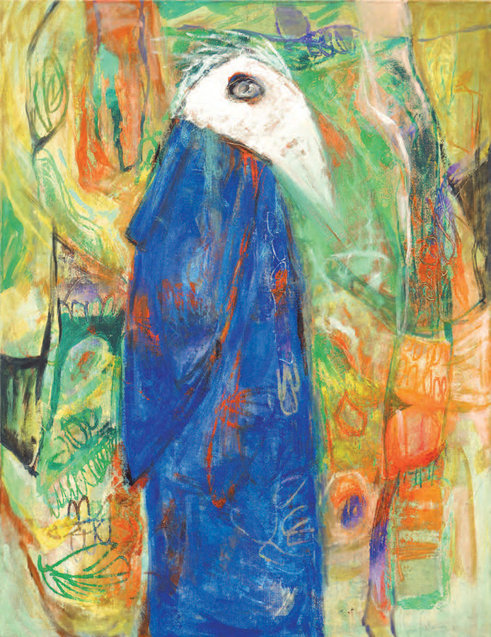
GINA PELLN (19262014)<br>
The Ecclesiastic Bird<br>
(<i>El Pjaro Eclesistico</i>), 1975<br>
oil on canvas<br>
45 x 35 inches