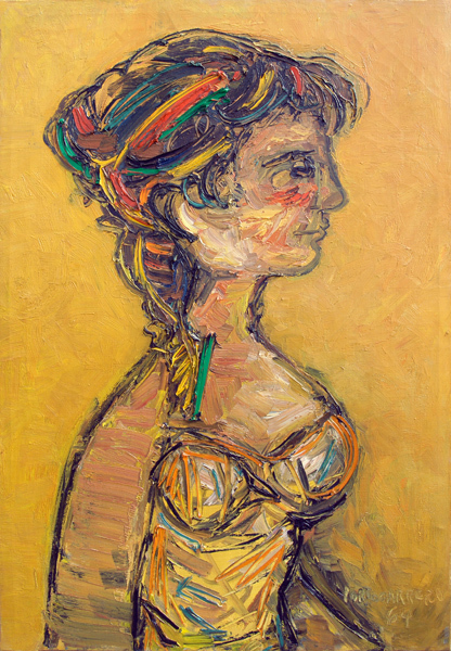 <b>Ren� Portocarrero</b> <br>
Muchacha de Perfil<br>
(<i>Young Lady in Profile</i>), 1964<br>
oil on canvas<br>
33 x 22 � inches<br></br>

This painting was exhibited in the show <i>Ren� Portocarrero</i>, Museo de Arte Moderno, May 1965, Bosque de Chapultepec, Mexico, and illustrated in the corresponding exhibition catalog, no. 6.
<br></br>
This painting was exhibited and sold at Christie�s New York, November 1994, Lot #160

