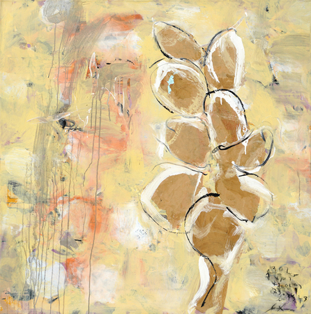 JORGE LUIS SANTOS (b. 1973)<br>
Flower Shape<br>
(<i>Foma de Flor</i>), 2015<br>
mixed media on canvas<br>
51 1/4 x 51 1/4 inches