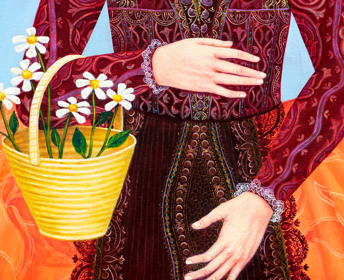 A detail image of Irina El�n Gonz�lez' <i>Tropical Angelus</i>.<br></br><br></br><br></br>