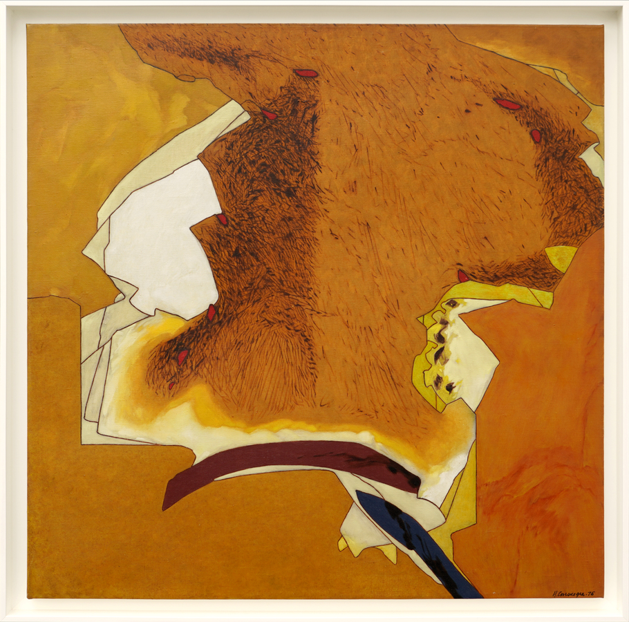 <B>HUGO CONSUEGRA</b> (1929-2003)<br>
Some Other Day, Perhaps</br>
(<i>Quiz�s Otro D�a</i>), 1975<br> 
oil on canvas</br> 
35 x 35 inches [without frame]<br>
38 x 38 inches [with frame]</br><br><b>AVAILABLE</b><br>
