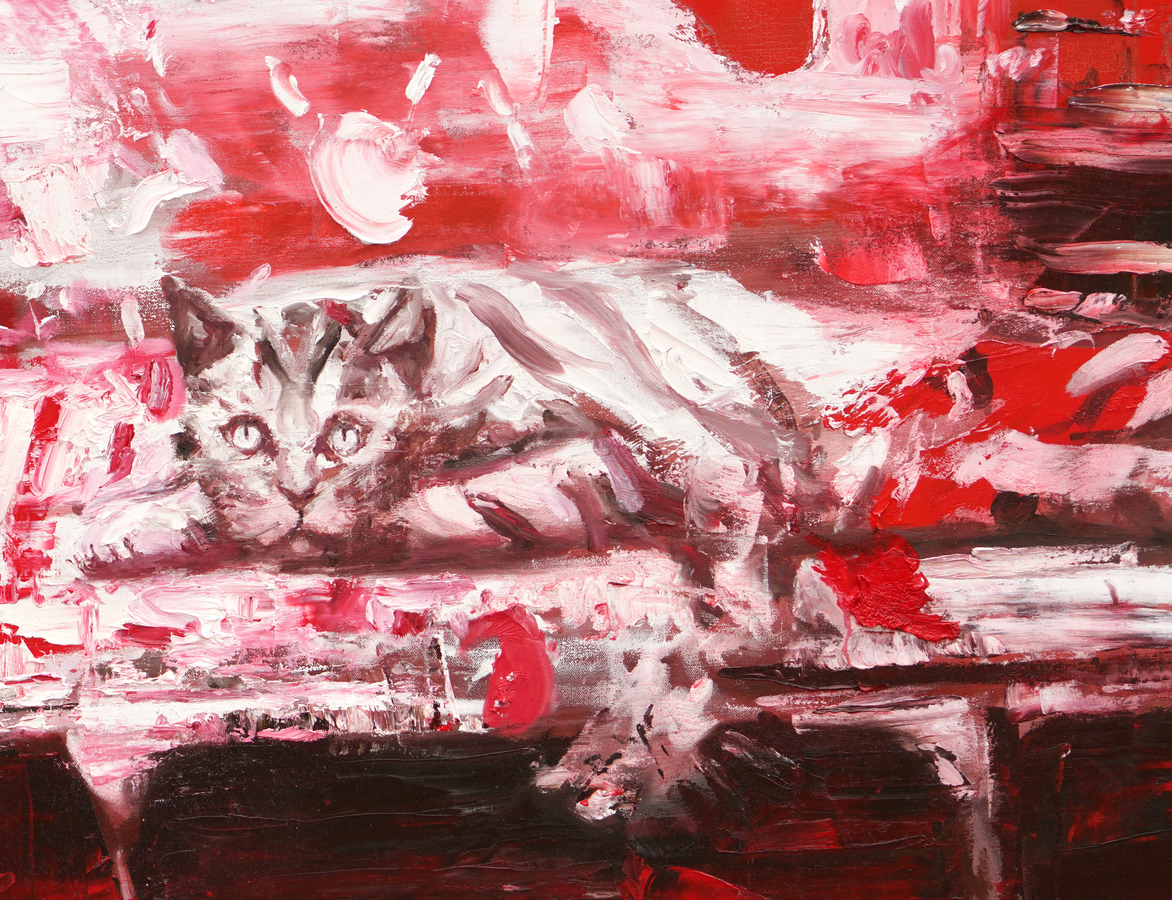 A detail image of Danuel M�ndez' <i>Red Room</i> (2019).<br></br><br></br><br></br><br></br>