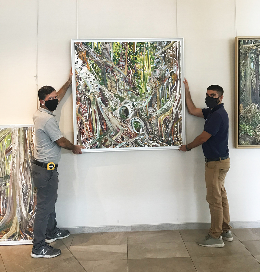 The <i>Cernuda</i> Arte installation team, Harold Ferrer and Daniel Ferrer.