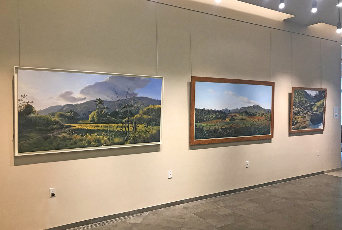 Three hyper-realistic landscapes by Giosvany Echevarr�a.